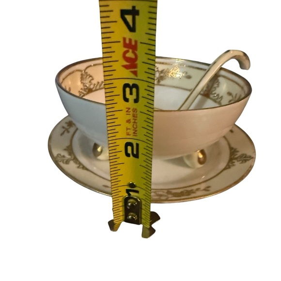 Antique Nippon Hand-Painted Gravy Boat Set w/ Ladle & Underplate - Picture 12 of 12